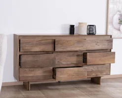 Meuble House Commode 9 tiroirs en bois massif de manguier "Geta" Style Japandi Sale