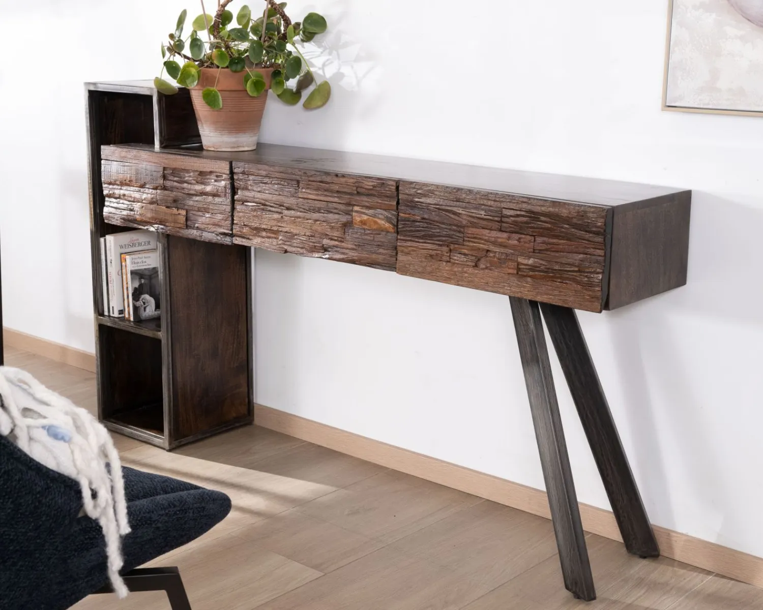 Meuble House Console design et originale en bois et métal "Crescendo" Clearance
