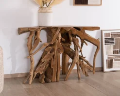 Meuble House Console en racine de teck naturelle "Kanoa" Sale