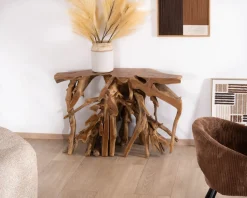 Meuble House Console en racine de teck naturelle 