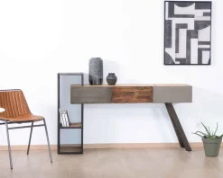Meuble House Console moderne design avec rangements bois métal et ciment "Mezzo" New