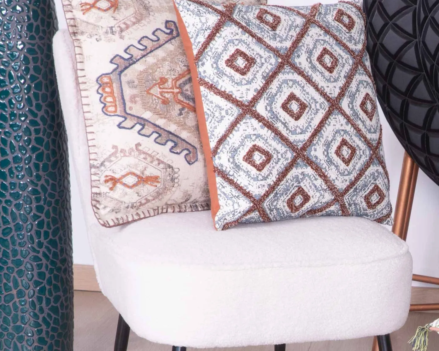 Meuble House Coussin déco en coton imprimé "Solira" format carré 45 x 45 cm Clearance