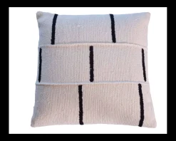 Meuble House Coussin de canapé blanc cassé et noir 