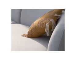 Meuble House Coussin en tissu coton flammé "Ethnic" 45 x 45 cm beige et jaune