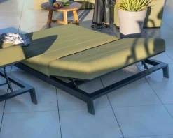 Meuble House Double bain de soleil haut de gamme vert et noir