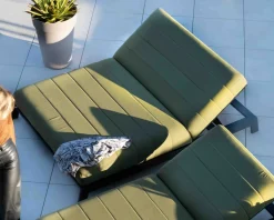 Meuble House Double bain de soleil haut de gamme vert et noir