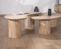 Meuble House Duo de tables basses design épuré en manguier 