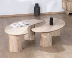 Meuble House Duo de tables basses design épuré en manguier 