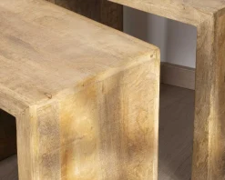 Meuble House Duo de tables d'appoints gigognes en manguier lignes épurées