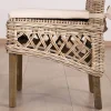 Meuble House Elégante chaise de repas en rotin tressé avec galette d'assise en tissu "Noho" Online
