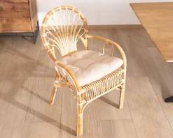 Meuble House Elégant fauteuil de jardin en rotin avec assise rembourrée