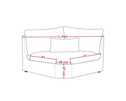 Meuble House Elément d'angle pour canapé modulaire camel en velours larges côtes "Kédusa" New