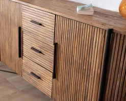 Meuble House Enfilade 200 cm avec portes et tiroirs en bois exotiques "Troms" Best