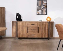 Meuble House Enfilade 200 cm avec portes et tiroirs en bois exotiques 