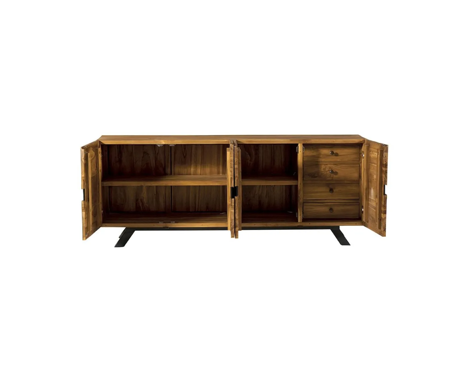Meuble House Enfilade design en teck recyclé motif nature brute "Copley"