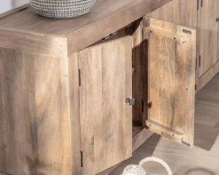 Meuble House Enfilade en manguier massif 200cm finition sablée 6 portes