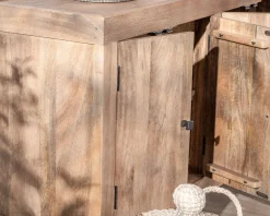 Meuble House Enfilade en manguier massif 200cm finition sablée 6 portes