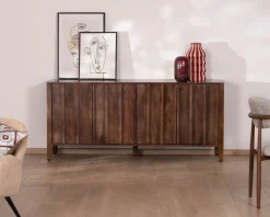 Meuble House Enfilade esprit zen en manguier 180 cm « Sicora » teinte noyer New