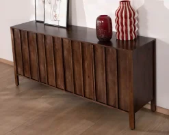 Meuble House Enfilade esprit zen en manguier 180 cm « Sicora » teinte noyer New