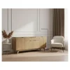 Meuble House Enfilade 4 portes 200 cm en manguier teinte noyer clair "Elyka" style scandinave Best