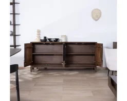 Meuble House Enfilade 4 portes style rétro en manguier massif "Slody" Clearance