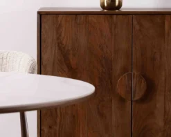 Meuble House Enfilade rétro 4 portes en manguier massif foncé 180 cm