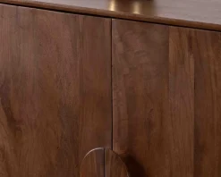 Meuble House Enfilade rétro 4 portes en manguier massif foncé 180 cm