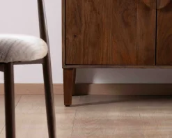 Meuble House Enfilade rétro 4 portes en manguier massif foncé 180 cm