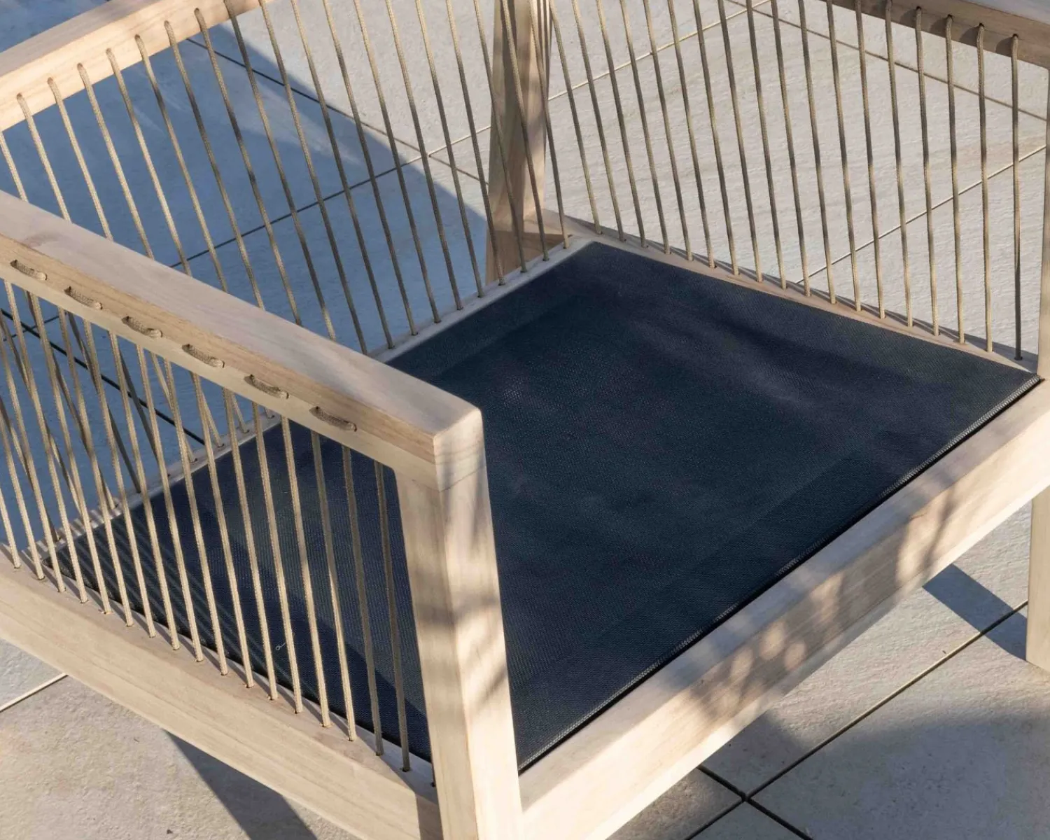 Meuble House Ensemble canapé et fauteuils matelassés en teck et corde "Rafita" Sale