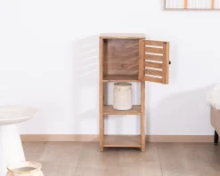 Meuble House Etagère de rangement en acacia avec un compartiment en persienne "Conoa" Best
