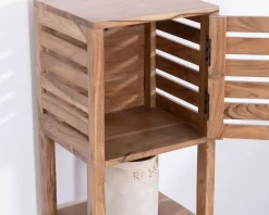 Meuble House Etagère de rangement en acacia avec un compartiment en persienne