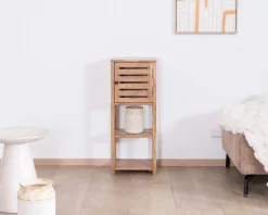 Meuble House Etagère de rangement en acacia avec un compartiment en persienne