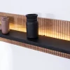 Meuble House Etagère murale en acacia avec éclairage LED "Bopee"