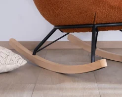 Meuble House Fauteuil à bascule contemporain en tissu bouclette terracotta "Calista" Hot
