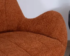 Meuble House Fauteuil à bascule contemporain en tissu bouclette terracotta