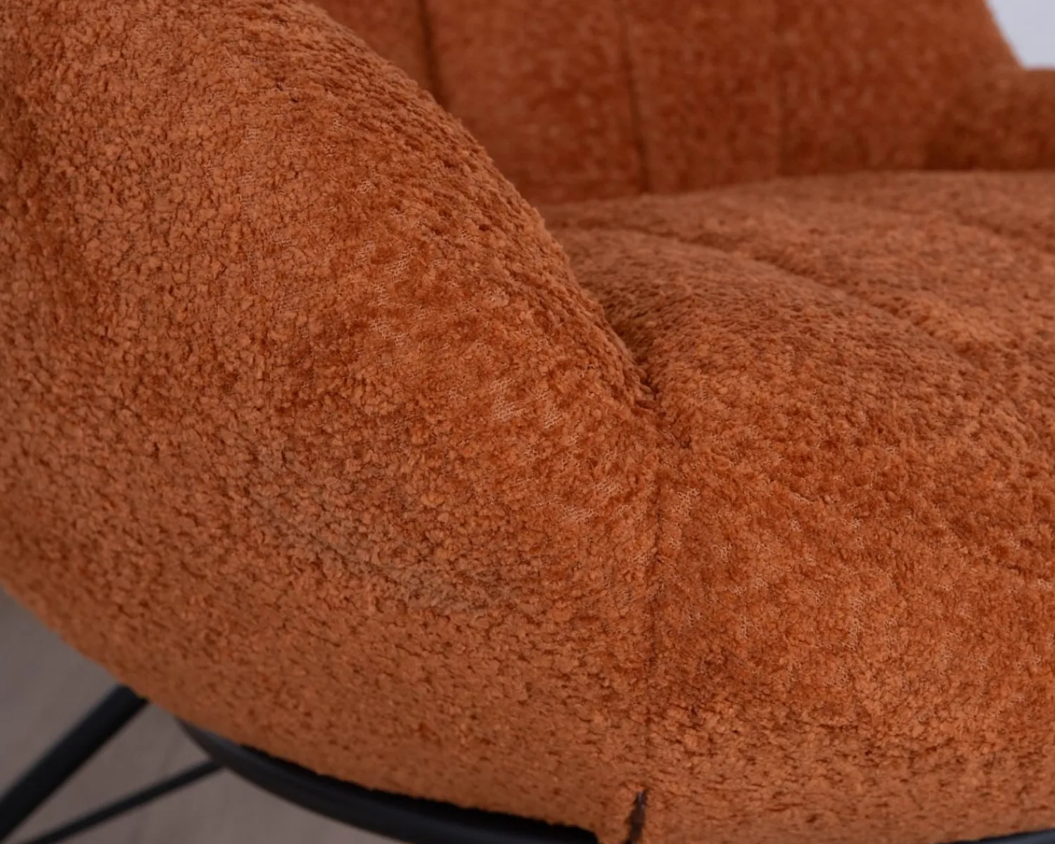 Meuble House Fauteuil à bascule contemporain en tissu bouclette terracotta "Calista" Hot