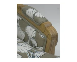 Meuble House Fauteuil bergère imprimé ginko taupe et crème