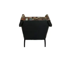 Meuble House Fauteuil bergère 100% unique tissu recyclé et bois 