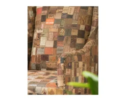 Meuble House Fauteuil bergère 100% unique tissu recyclé et bois 