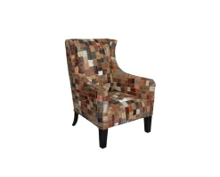 Meuble House Fauteuil bergère 100% unique tissu recyclé et bois 