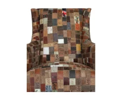 Meuble House Fauteuil bergère 100% unique tissu recyclé et bois 
