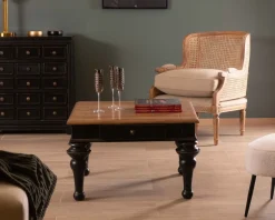Meuble House Fauteuil cannage et bois sculpté esprit vintage chic