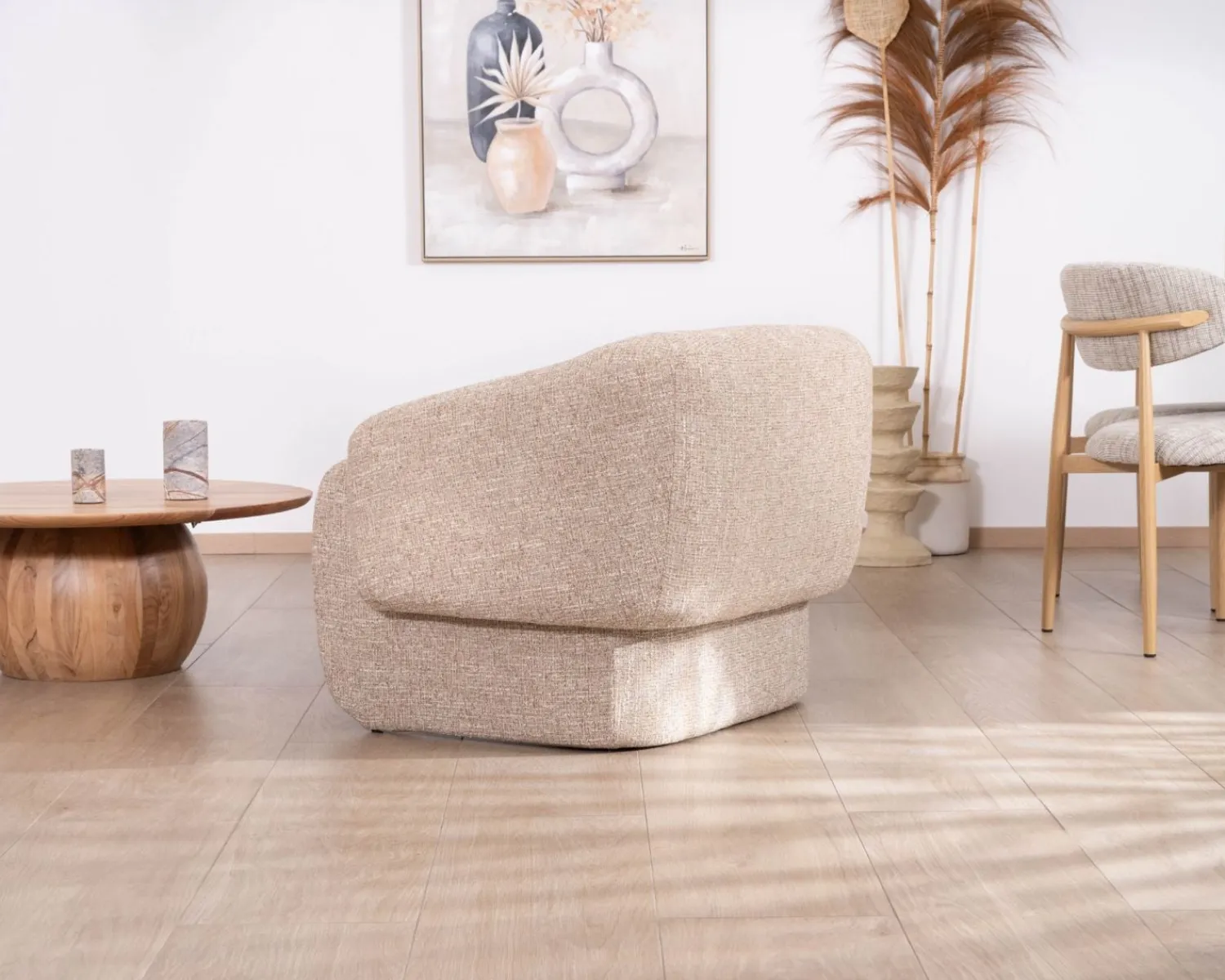 Meuble House Fauteuil club revisité « Sweet Culture » en tissu marron chiné esprit vintage contemporain Online