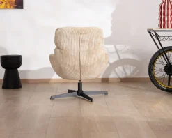 Meuble House Fauteuil confort et pivotant en velours camel beige