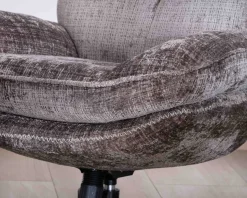 Meuble House Fauteuil confort gris cendré esprit rétro avec repose-pieds "Branson" pivotant 360° Best