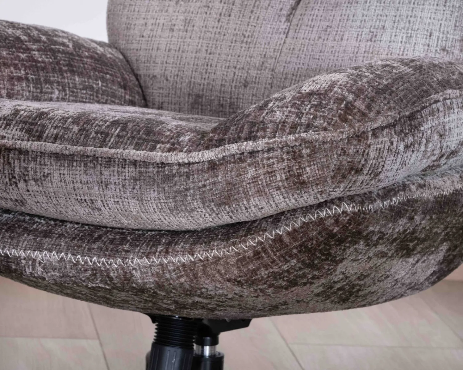 Meuble House Fauteuil confort gris cendré esprit rétro avec repose-pieds "Branson" pivotant 360° Best