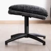 Meuble House Fauteuil cosy rotatif design rétro en tissu gris "Branson" avec pouf Hot