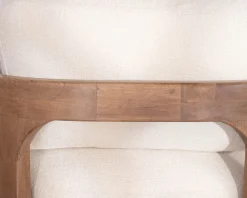 Meuble House Fauteuil d'appoint design scandinave en tissu bouclette écru