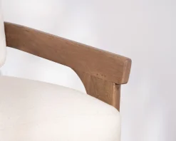 Meuble House Fauteuil d'appoint design scandinave en tissu bouclette écru