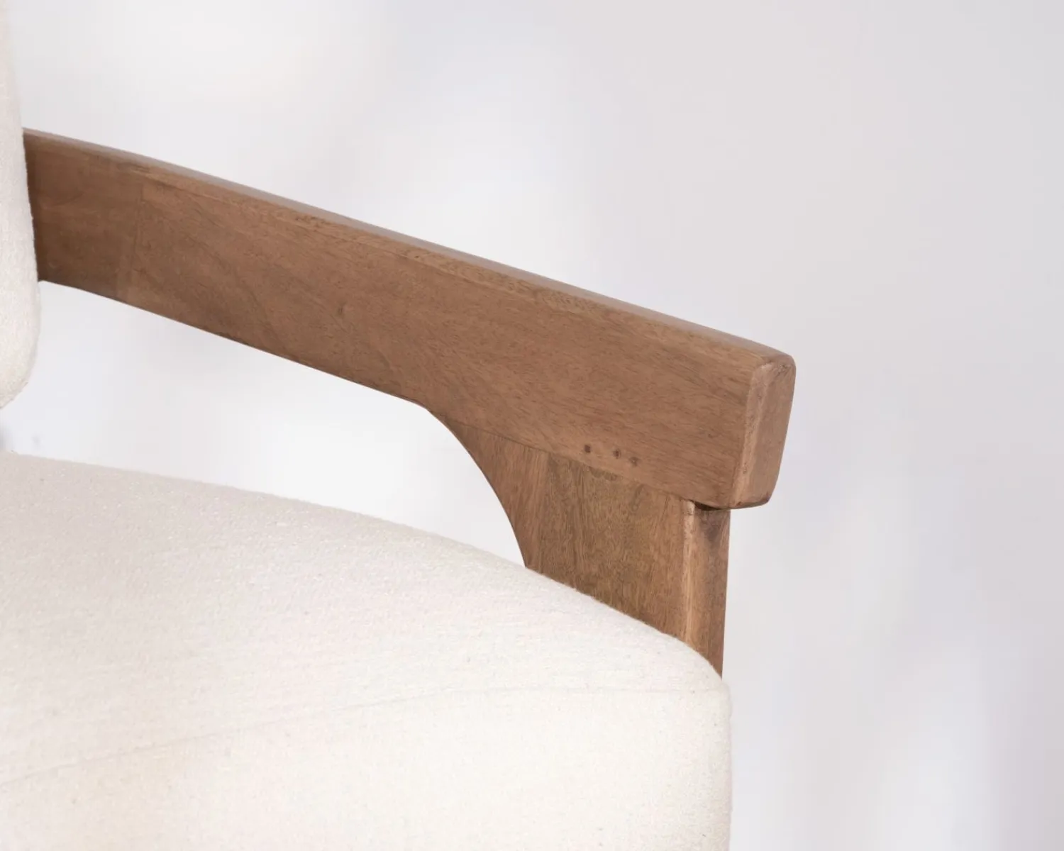 Meuble House Fauteuil d'appoint design scandinave en tissu bouclette écru "Archéa" Online